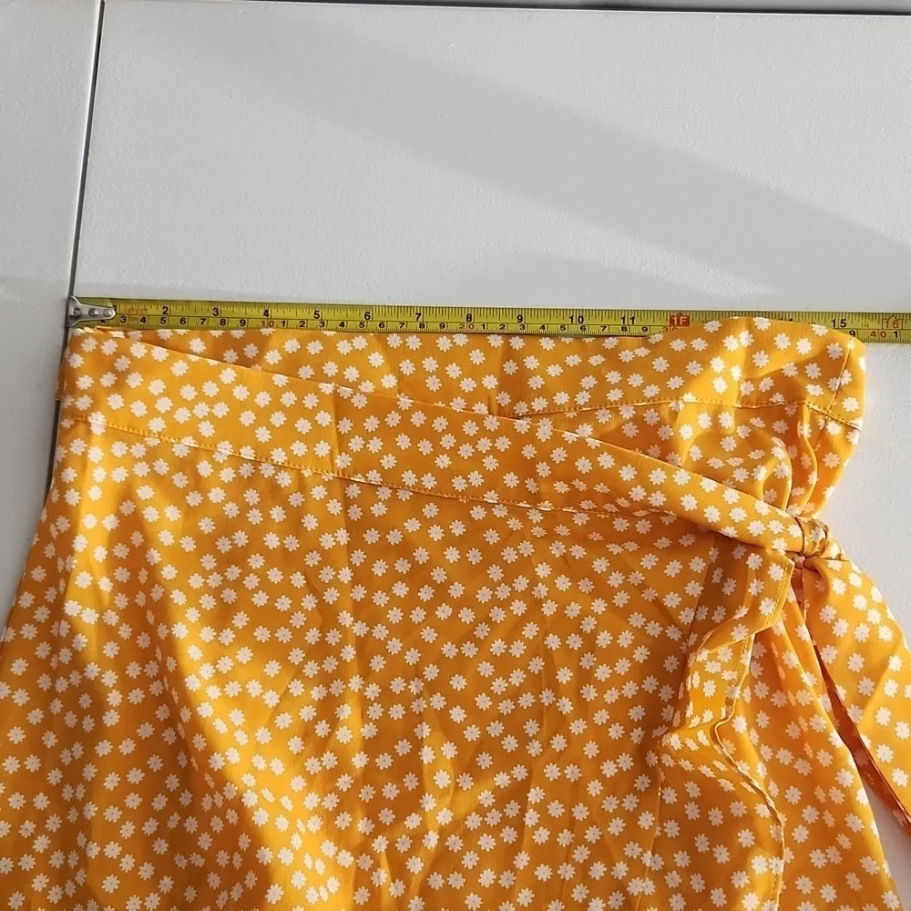 Shein Skirt Long Maxi Floral Golden Yellow Large